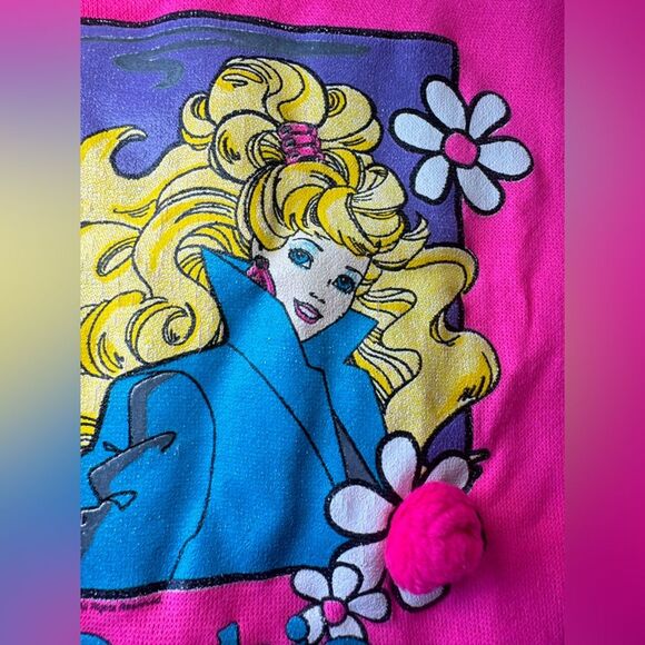 Barbie Rare Vintage 1990 Made in USA Kids Shirt Pink Ruffles 3D Flower Girl 6X - Picture 12 of 15